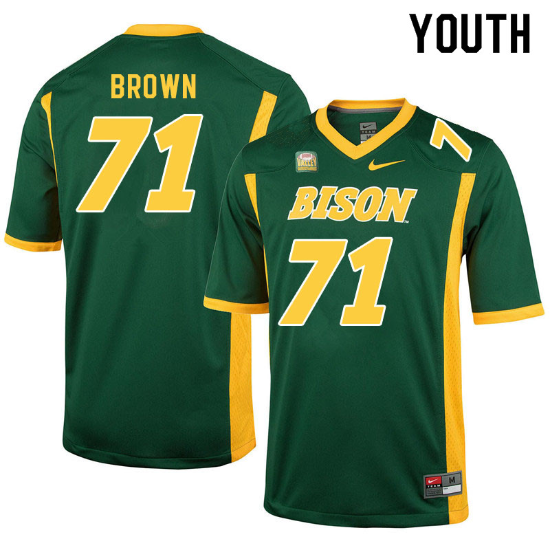 Youth #71 Trevor Brown North Dakota State Bison College Football Jerseys Sale-Green